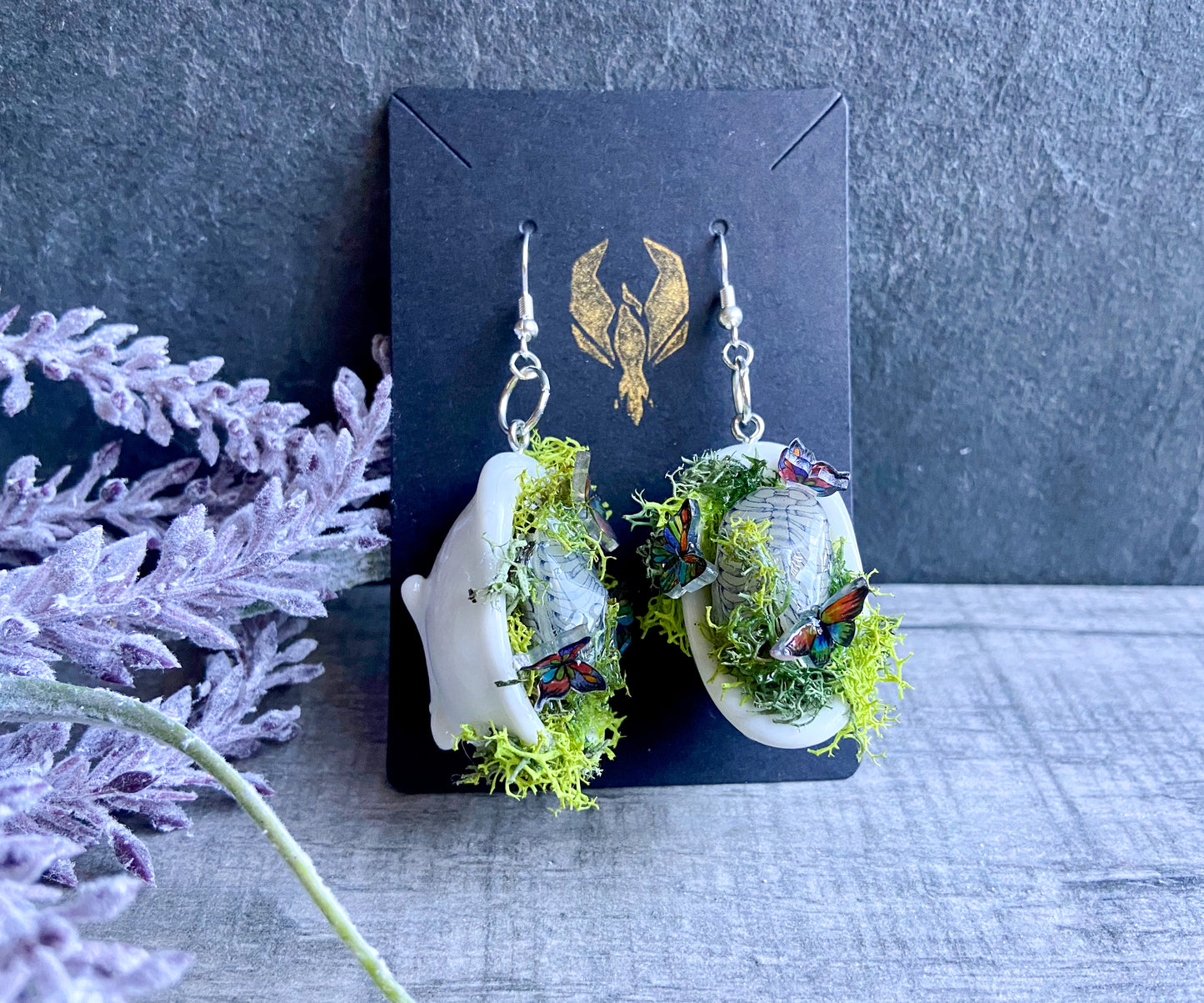 Bathtub Butterfly Ribcage Earrings