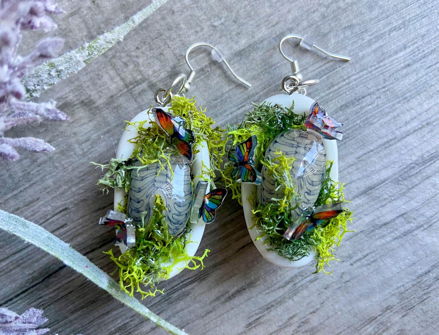 Bathtub Butterfly Ribcage Earrings