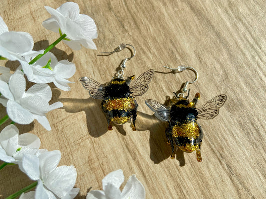 Glitter Bumble Bee Earrings