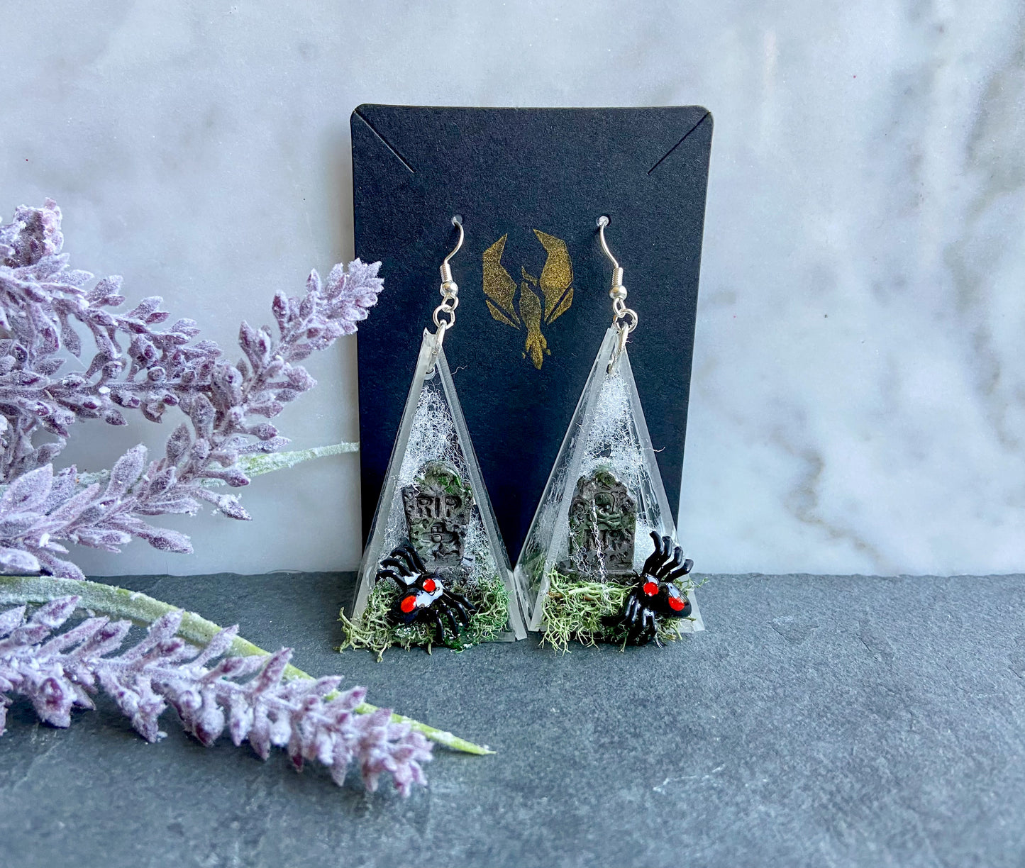 Spider-Filled Graveyard Earrings