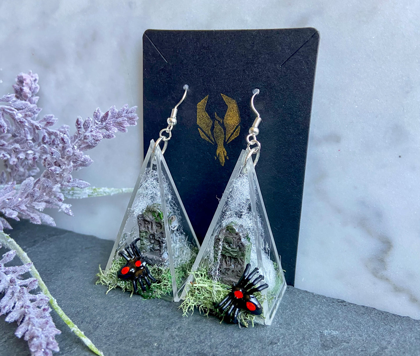 Spider-Filled Graveyard Earrings