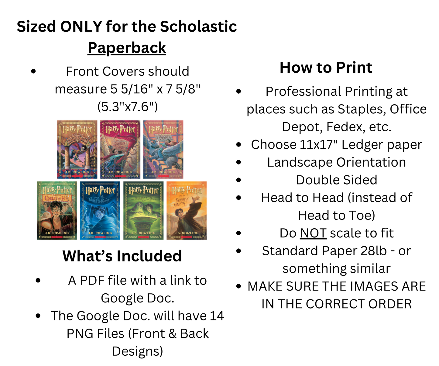 HP Paperback Dust Jackets - DIGITAL DOWNLOAD