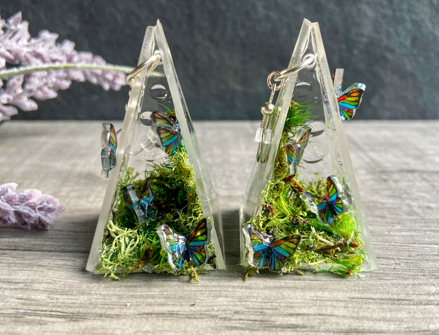 Butterfly Pavilion Terrarium Garden Earrings