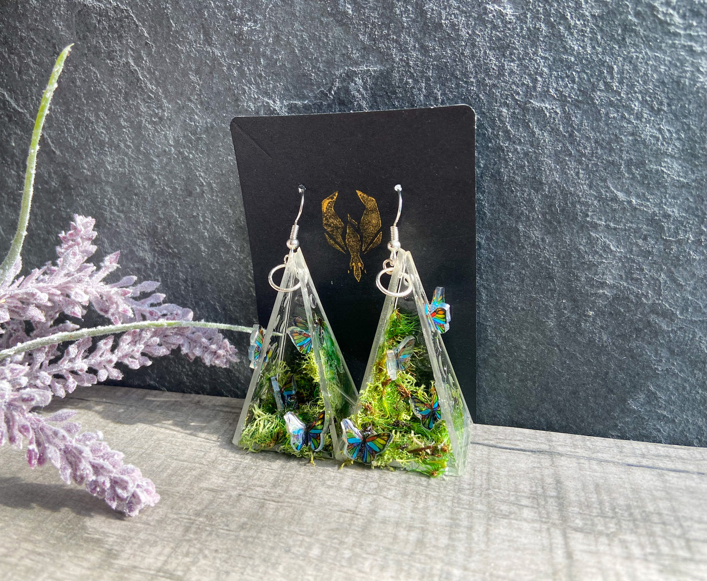 Butterfly Pavilion Terrarium Garden Earrings