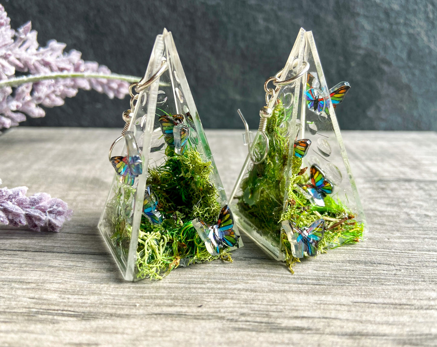 Butterfly Pavilion Terrarium Garden Earrings