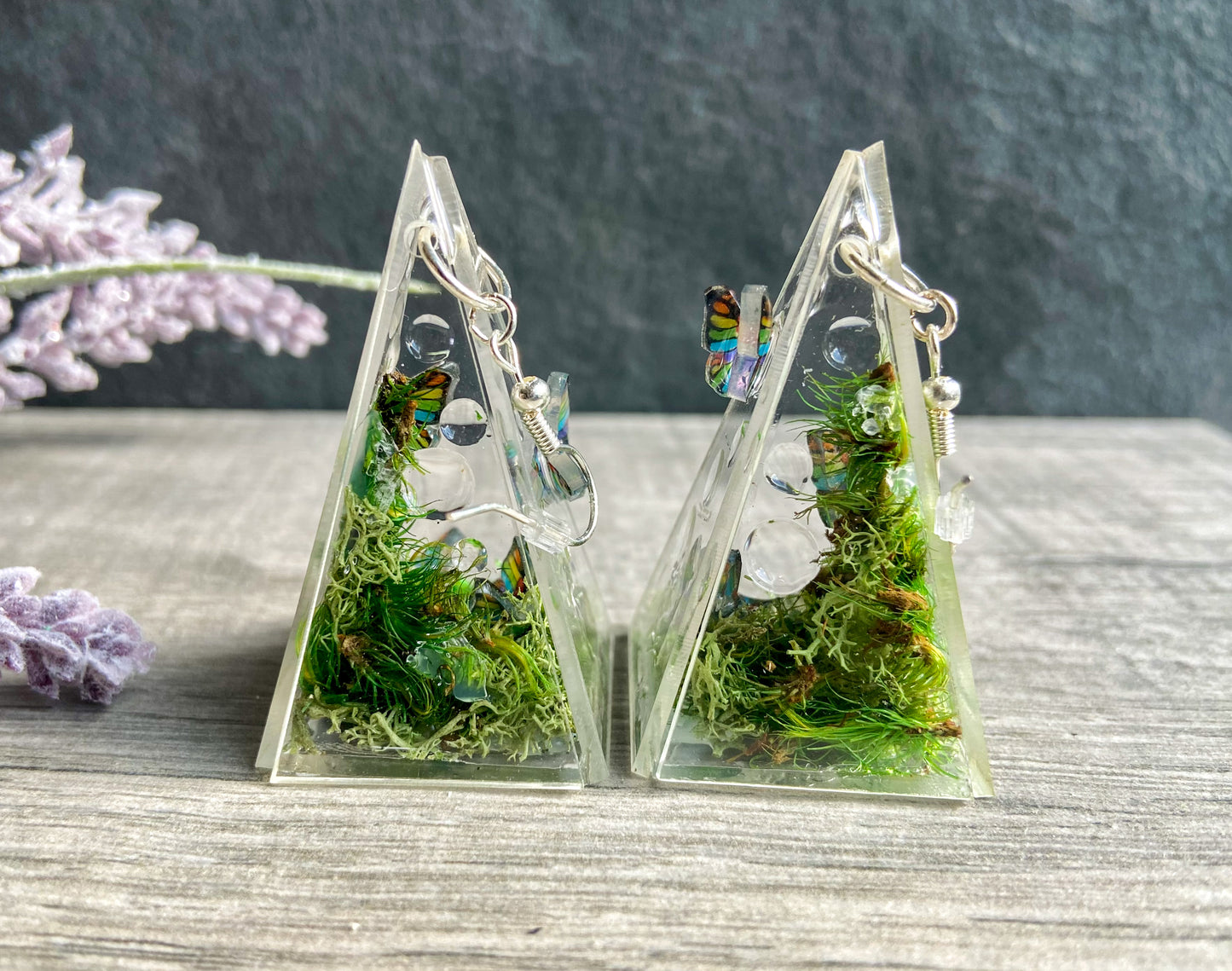 Butterfly Pavilion Terrarium Garden Earrings