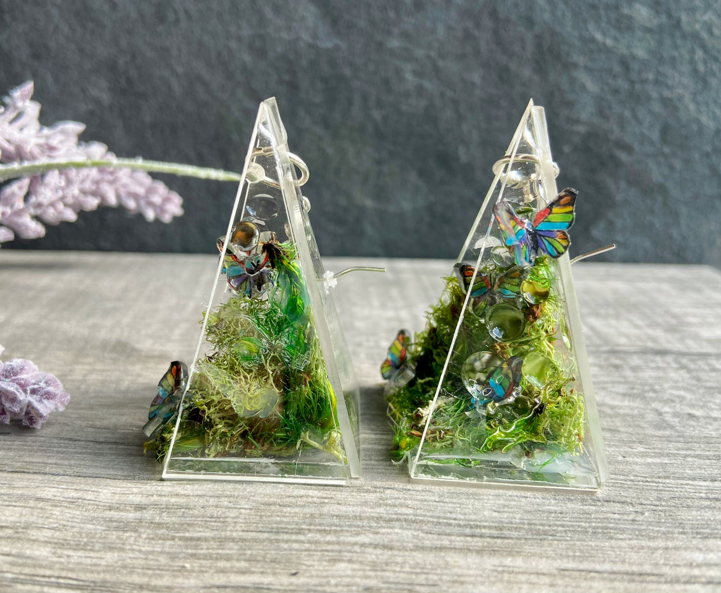 Butterfly Pavilion Terrarium Garden Earrings