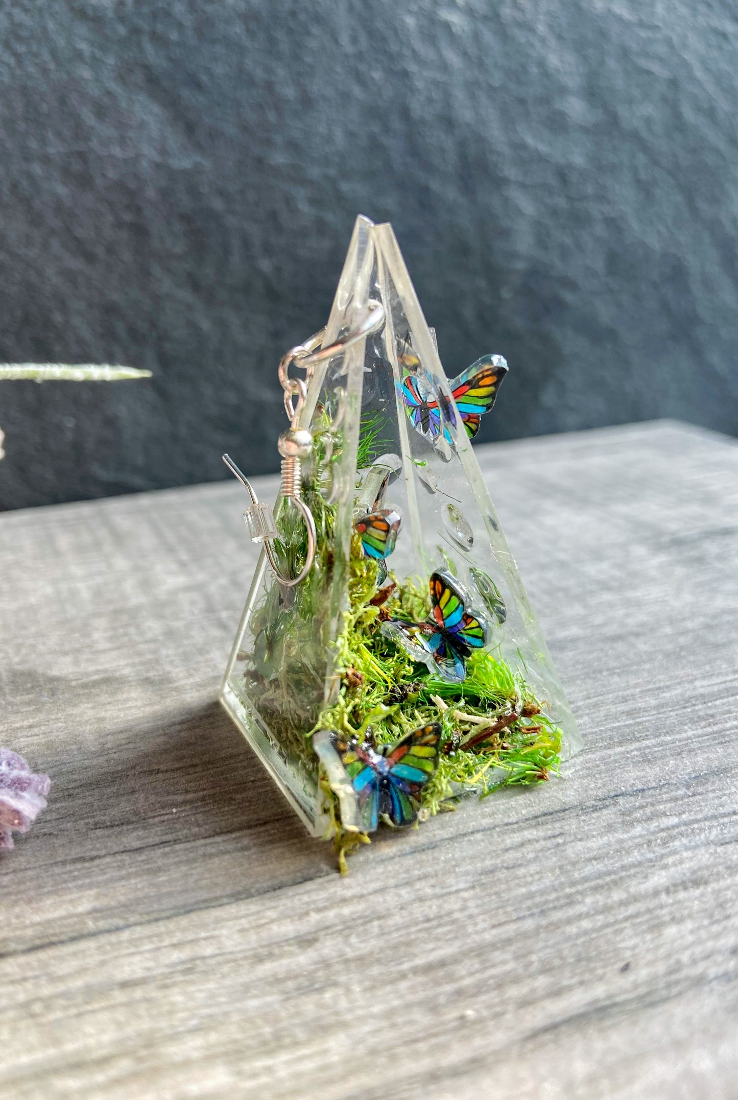 Butterfly Pavilion Terrarium Garden Earrings