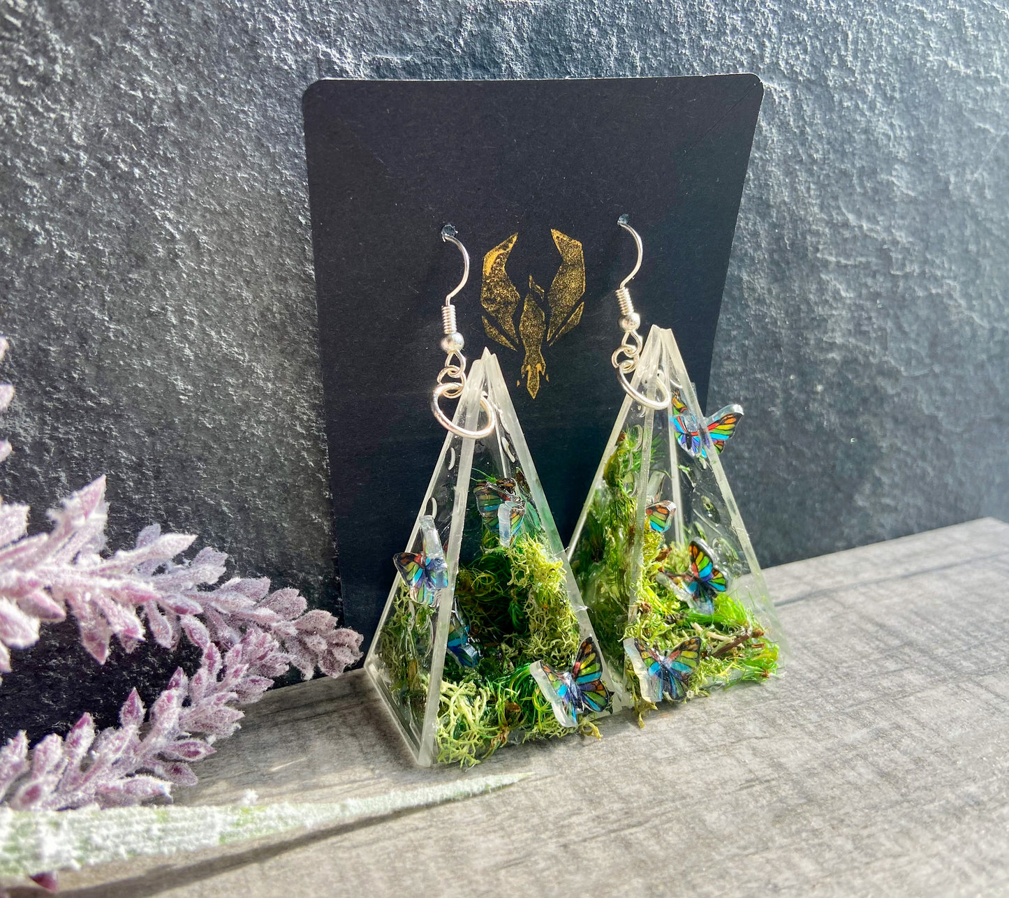 Butterfly Pavilion Terrarium Garden Earrings