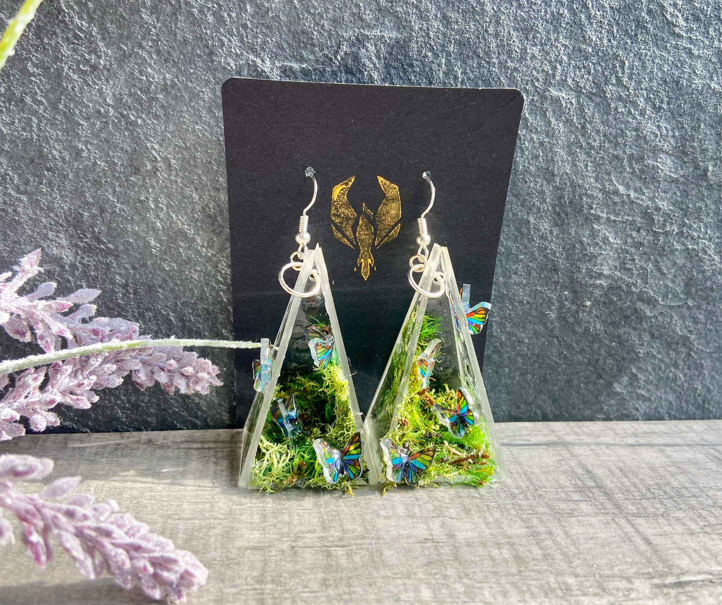 Butterfly Pavilion Terrarium Garden Earrings