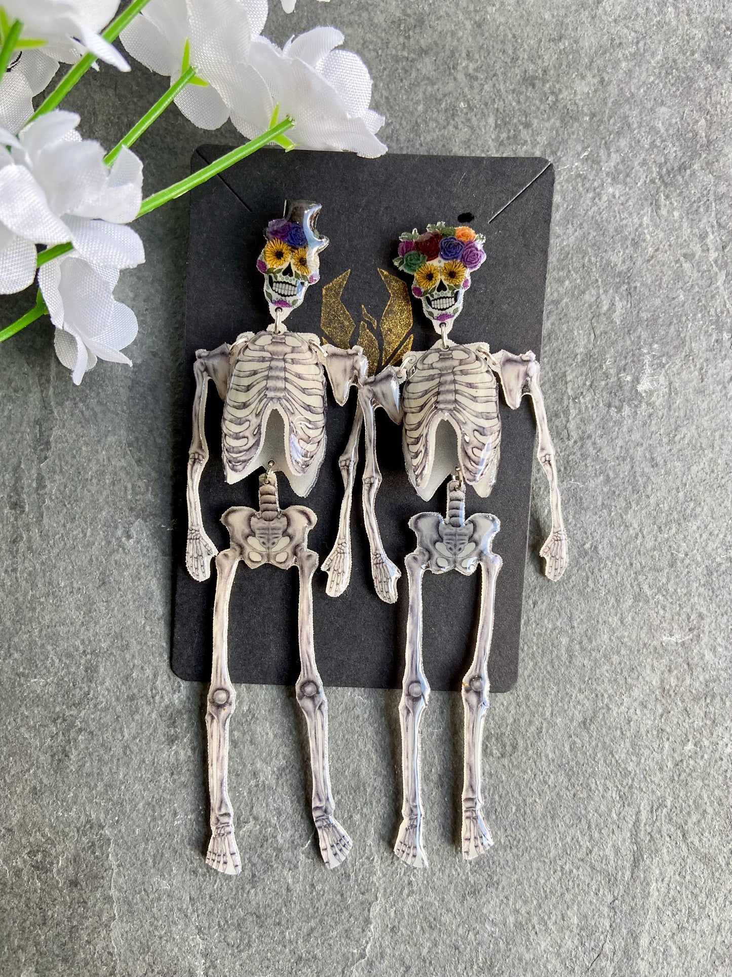 Day of the Dead Halloween Skeleton Earrings