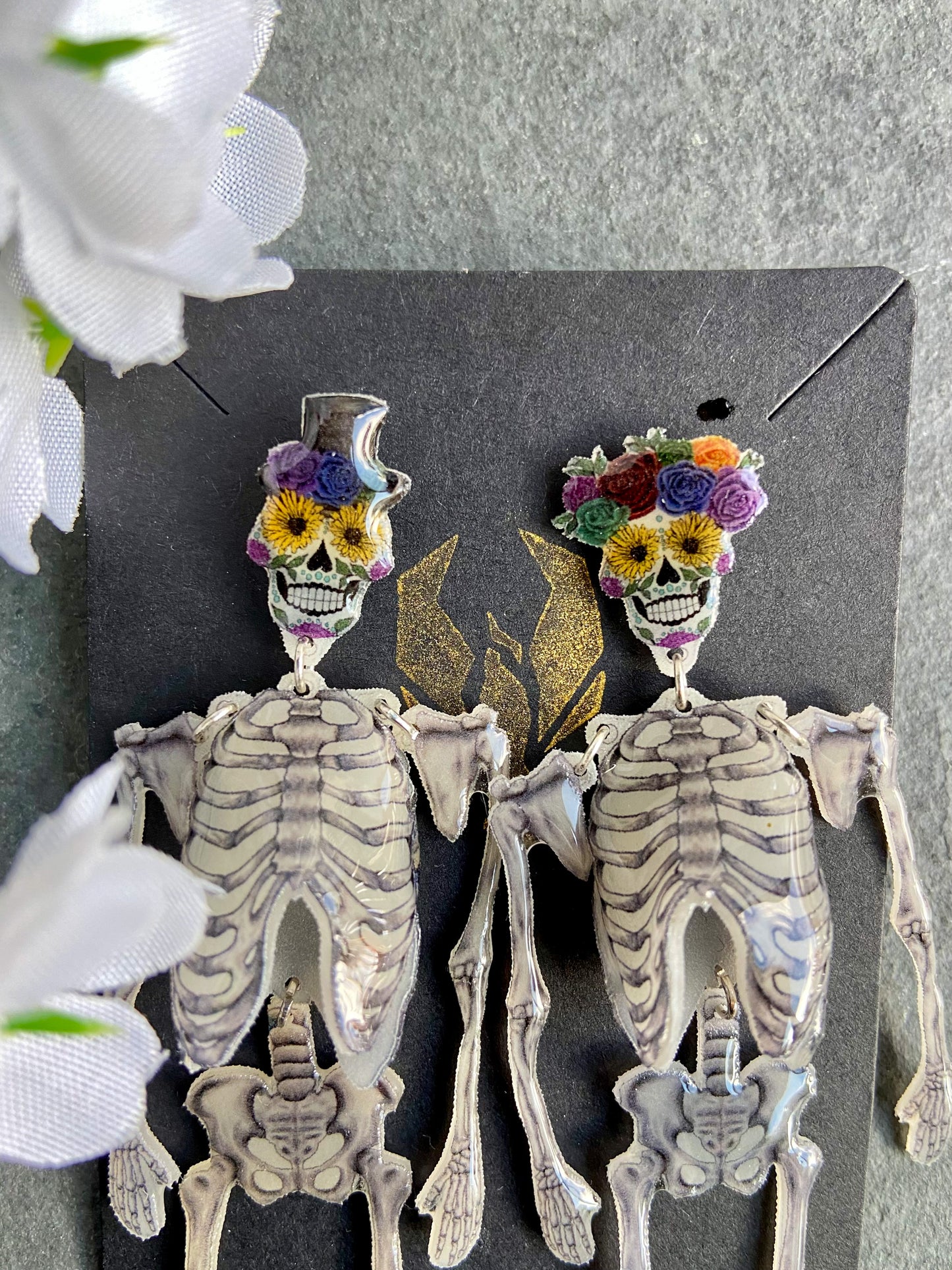 Day of the Dead Halloween Skeleton Earrings