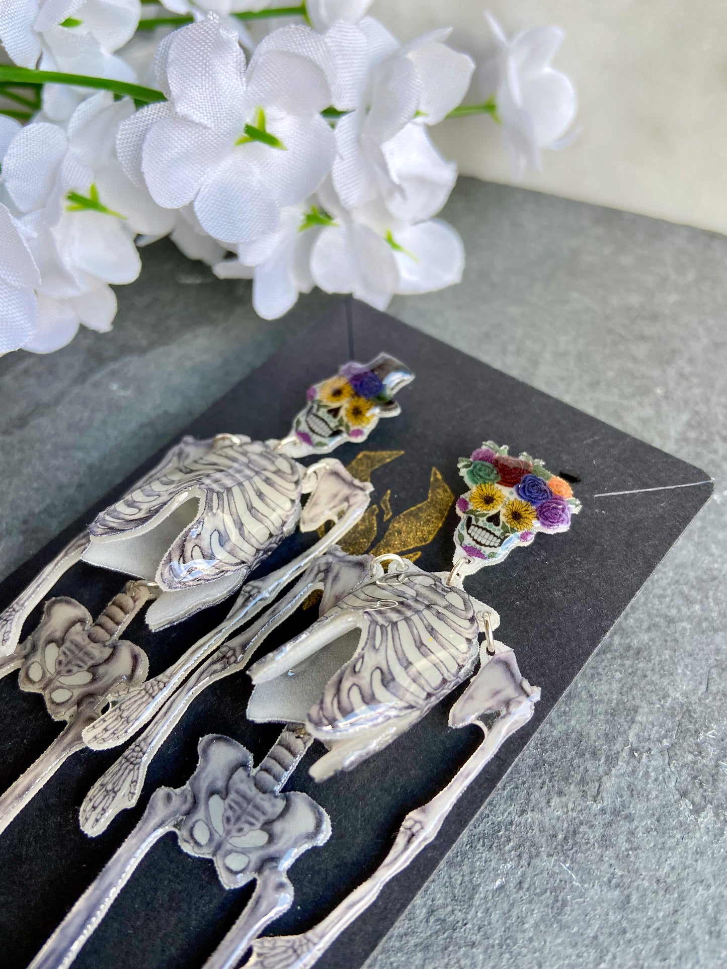 Day of the Dead Halloween Skeleton Earrings