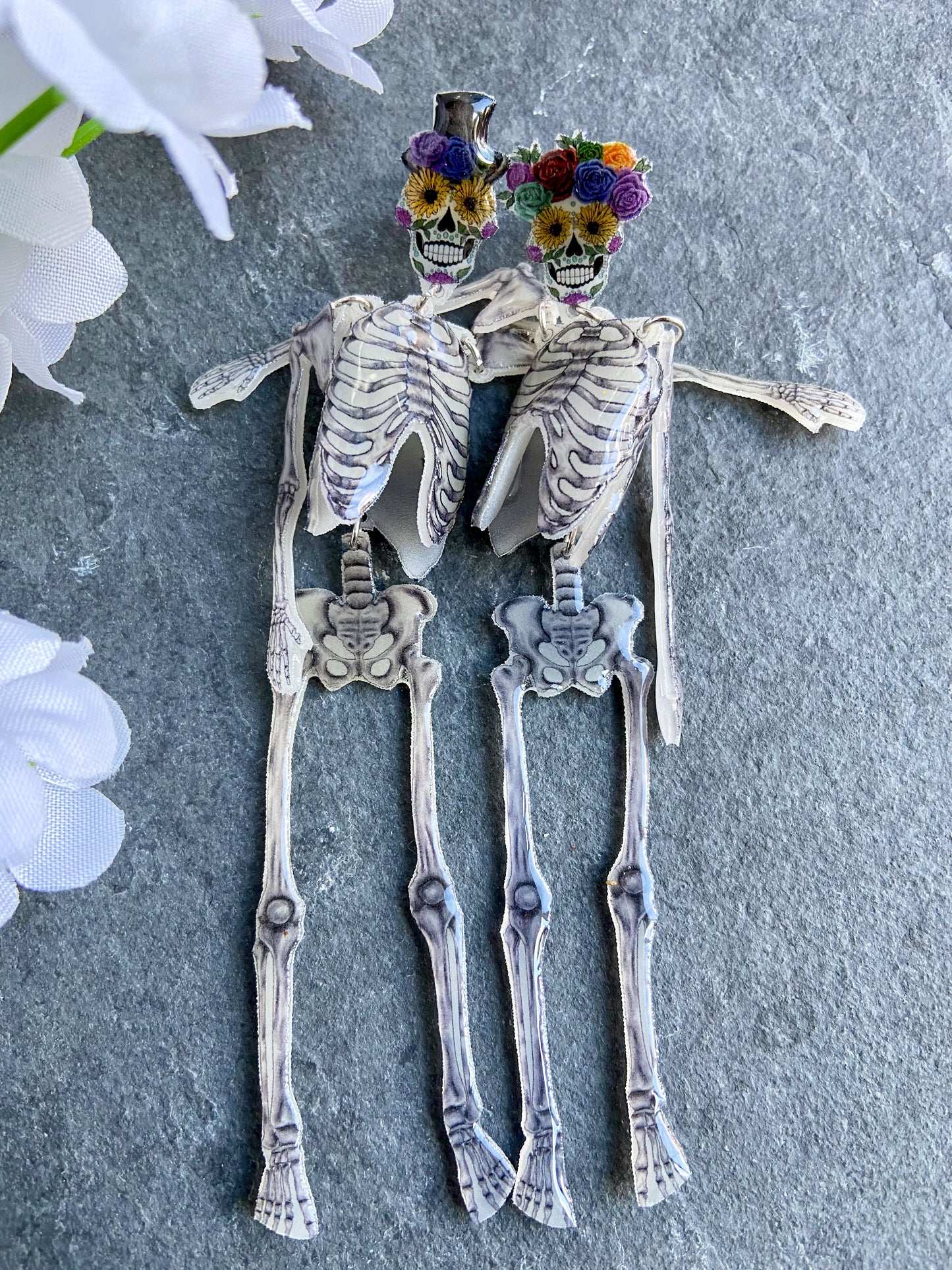 Day of the Dead Halloween Skeleton Earrings