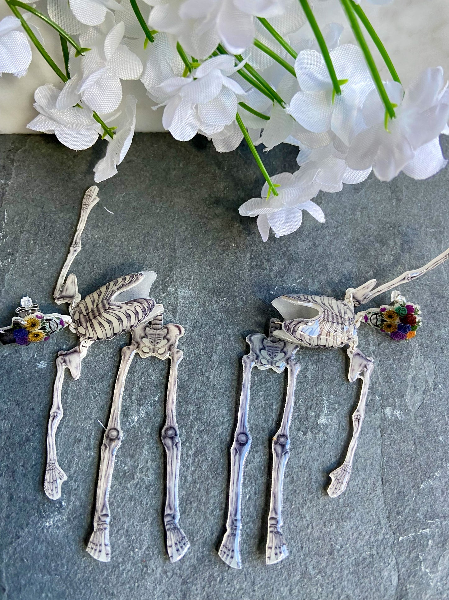 Day of the Dead Halloween Skeleton Earrings