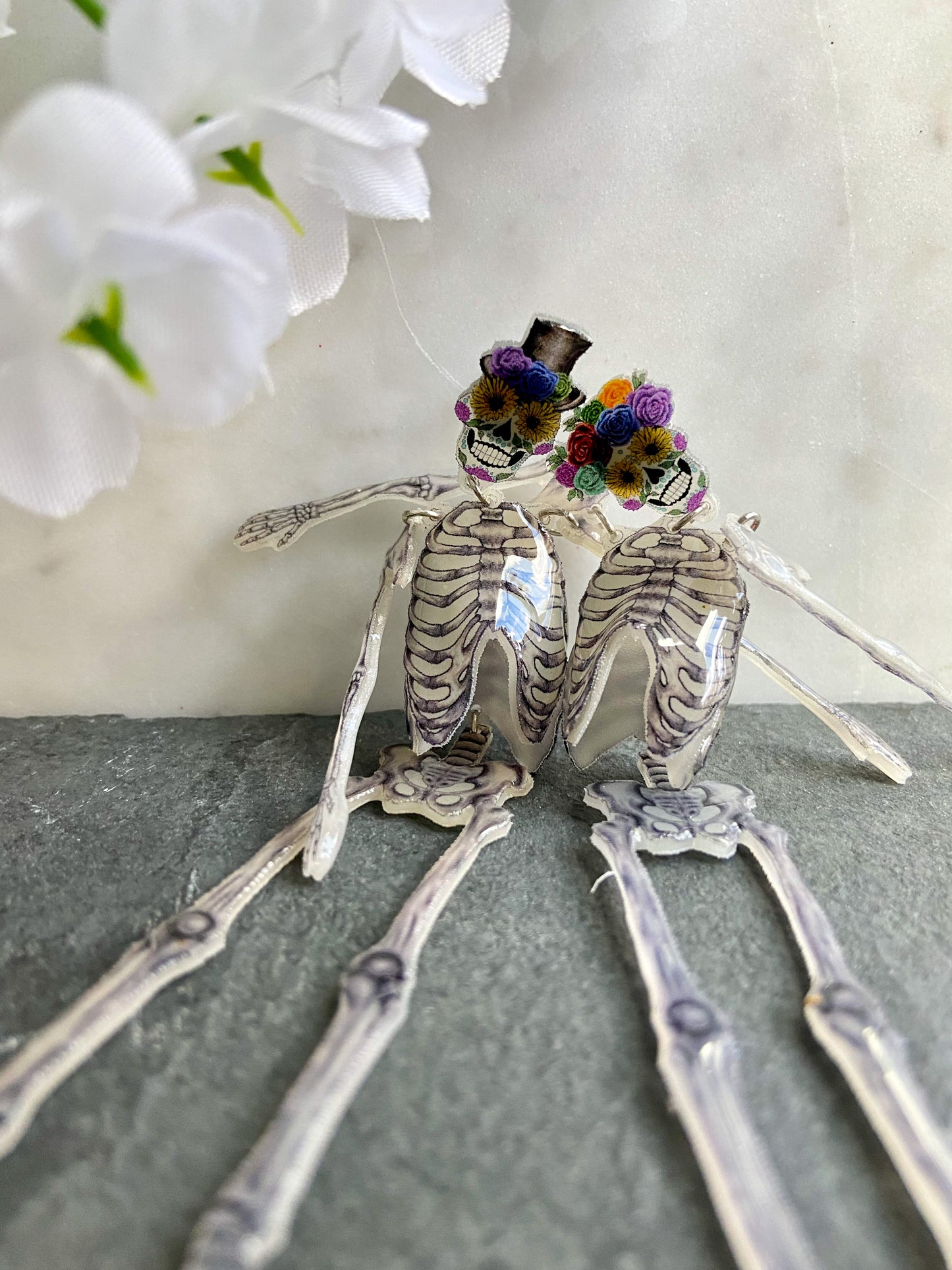 Day of the Dead Halloween Skeleton Earrings