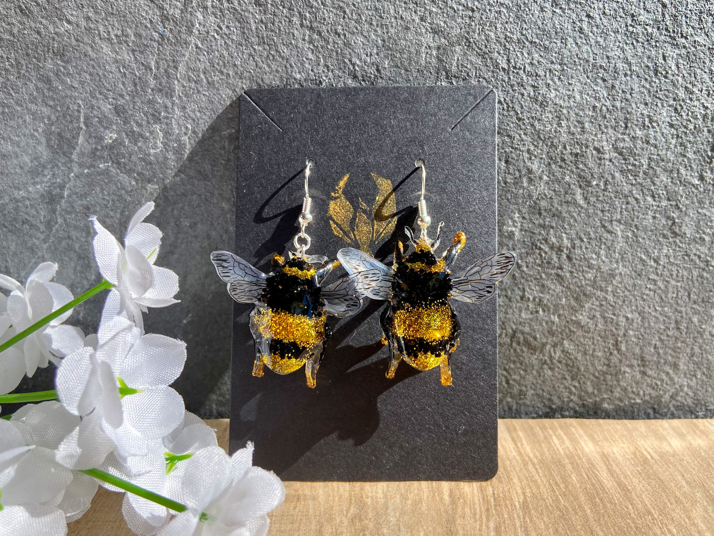 Glitter Bumble Bee Earrings