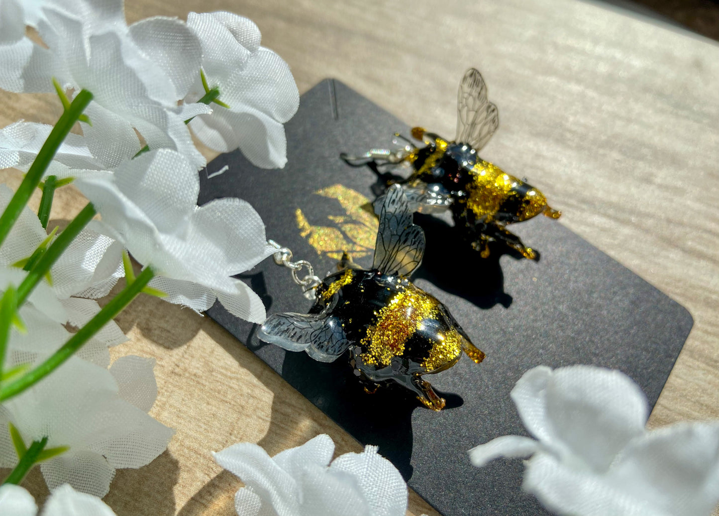 Glitter Bumble Bee Earrings