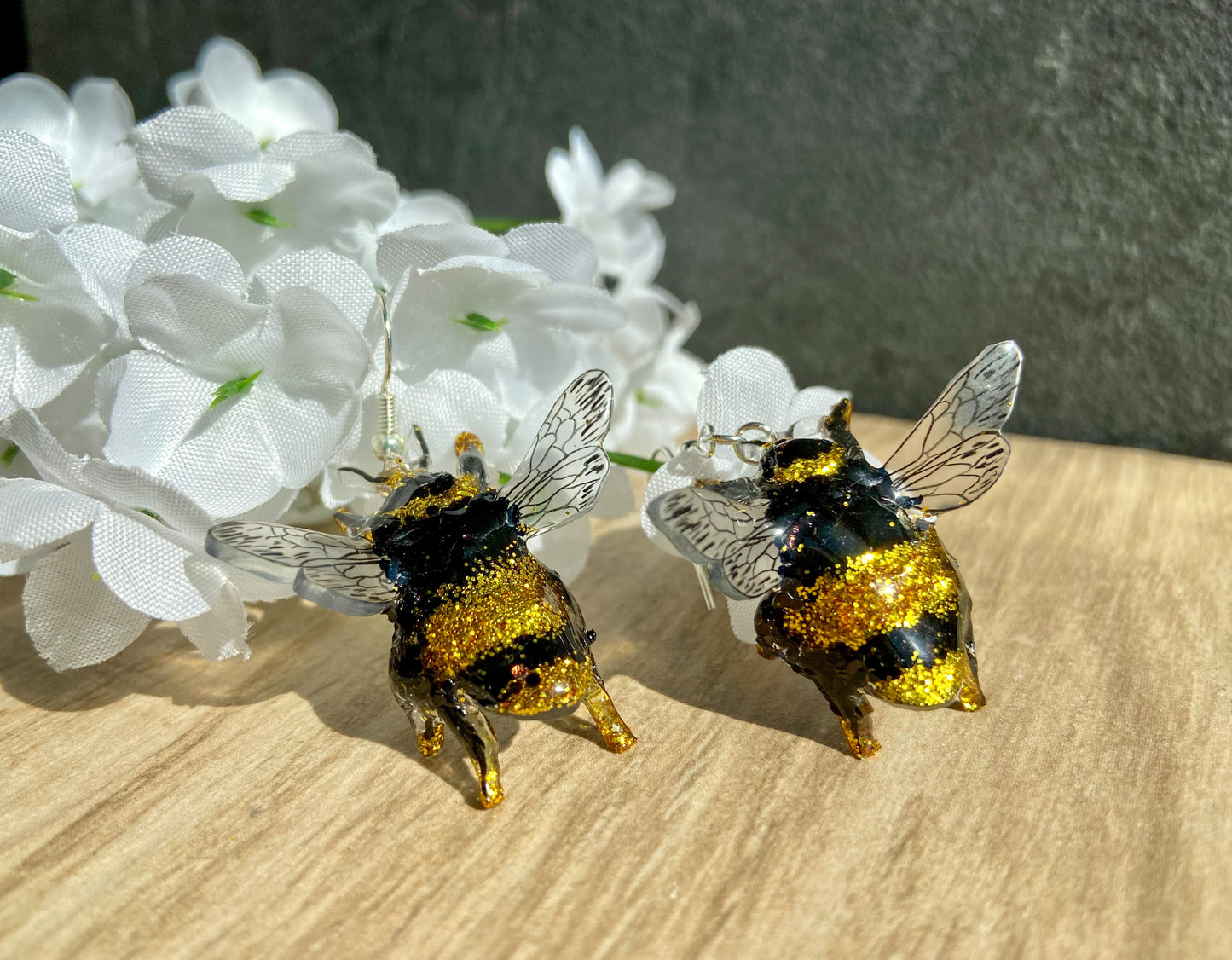 Glitter Bumble Bee Earrings