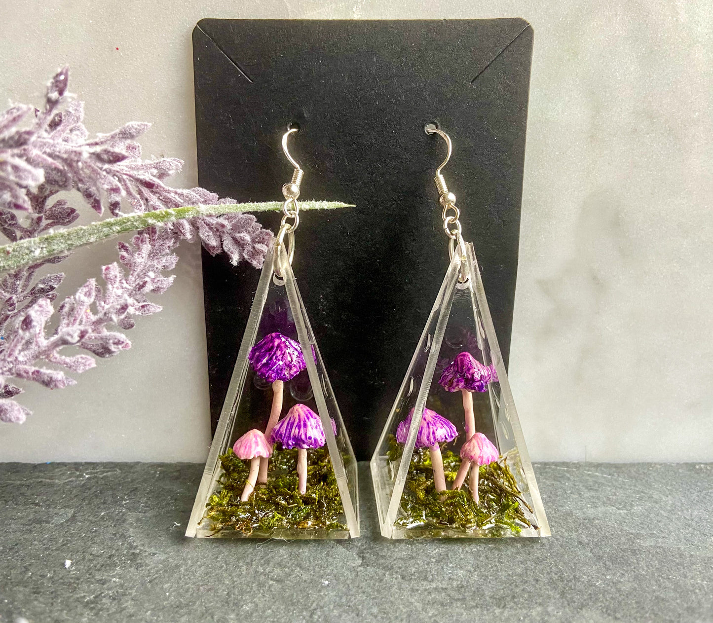 Pink Pastel Fairy Mushroom Earrings