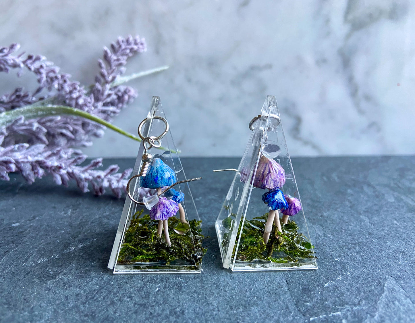 Multi Color Pastel Fairy Mushroom Earrings