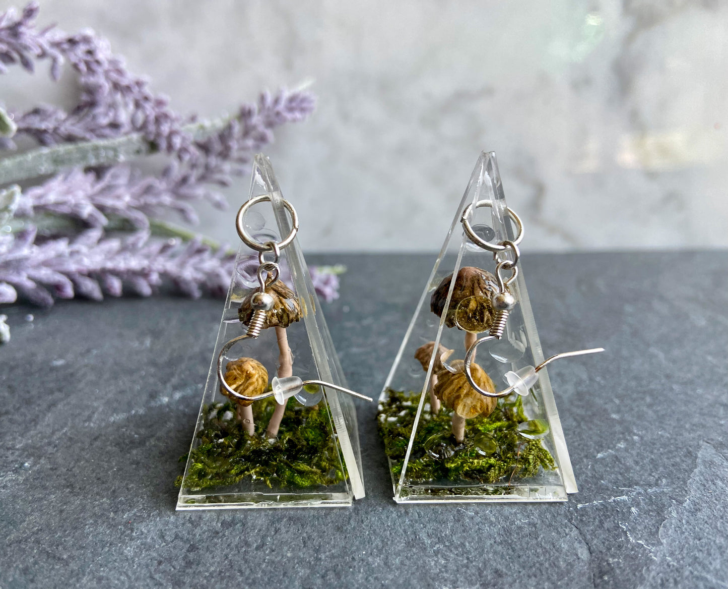 Natural Pastel Fairy Mushroom Earrings