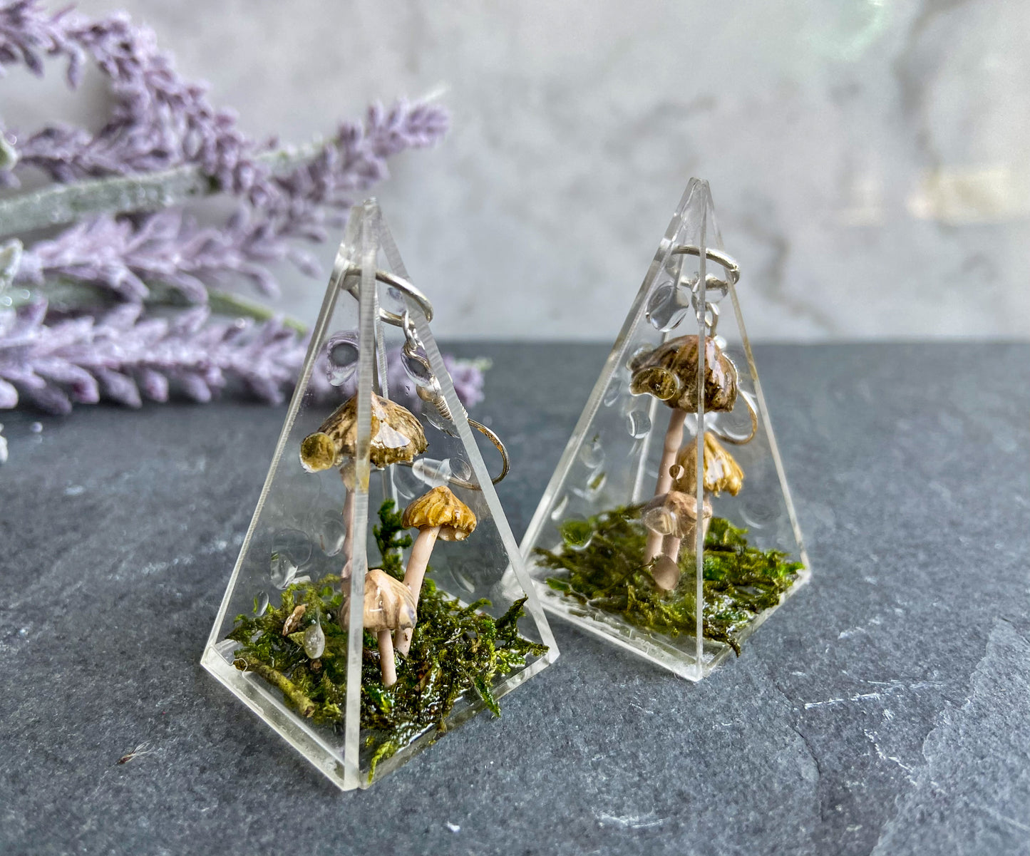 Natural Pastel Fairy Mushroom Earrings