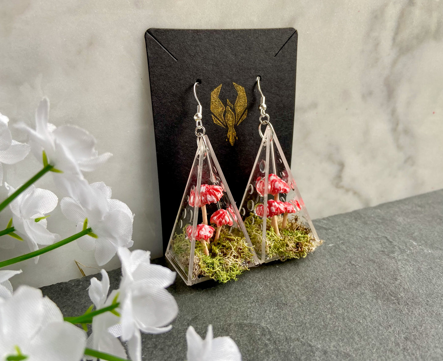 Red Spotted Fairy Mushroom Earrings