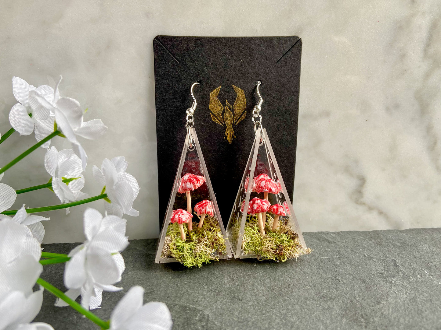 Red Spotted Fairy Mushroom Earrings