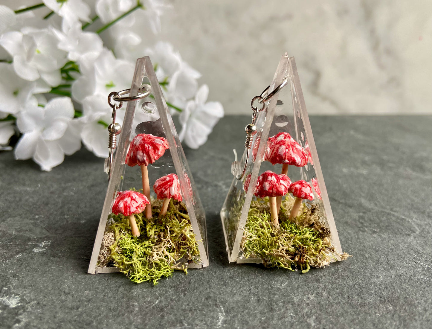 Red Spotted Fairy Mushroom Earrings