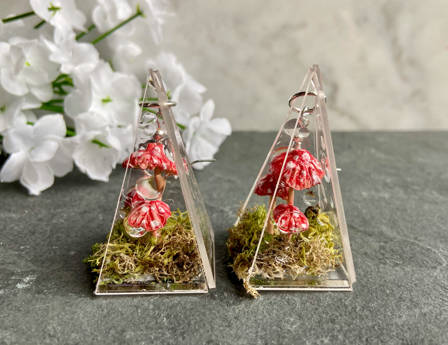 Red Spotted Fairy Mushroom Earrings