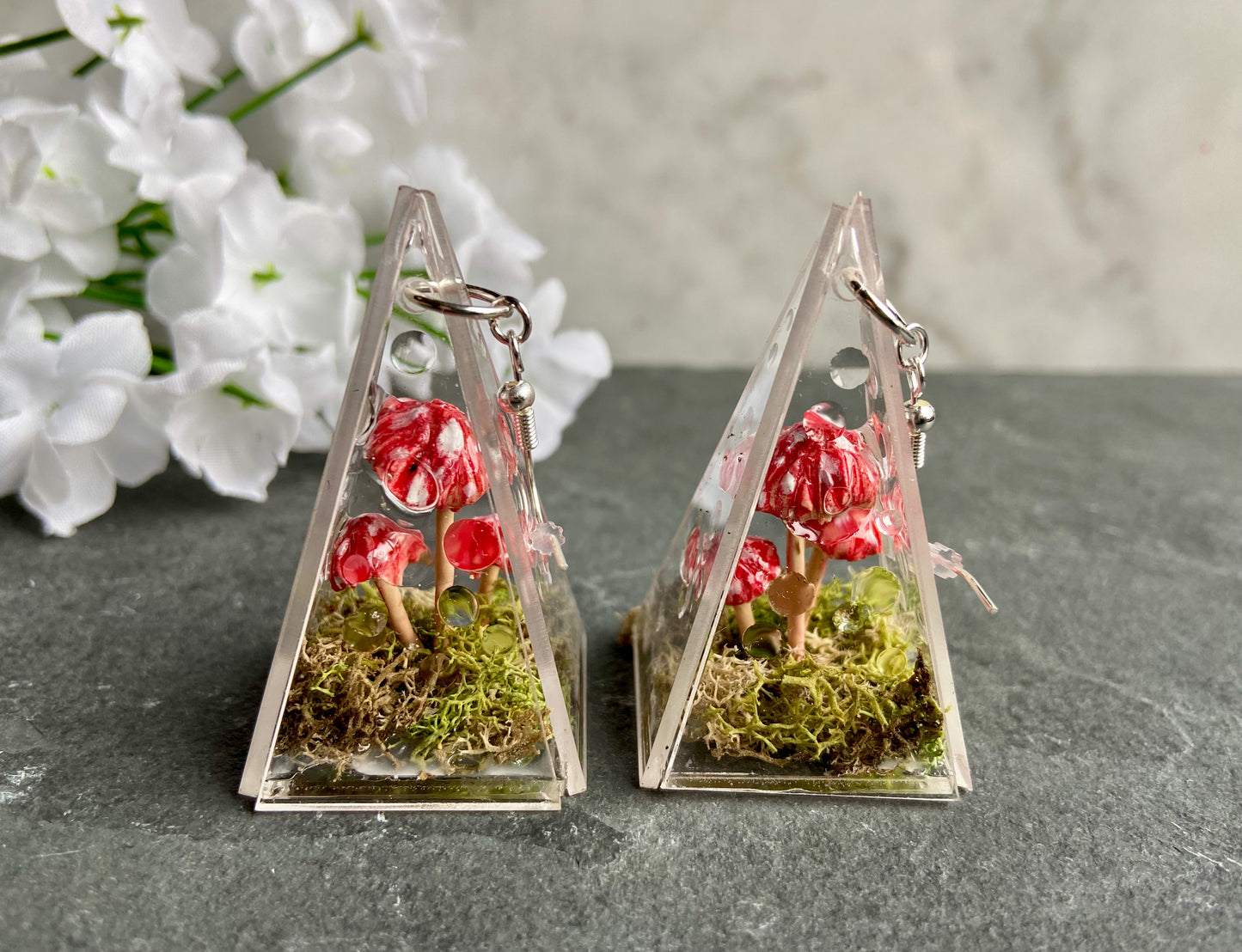 Red Spotted Fairy Mushroom Earrings