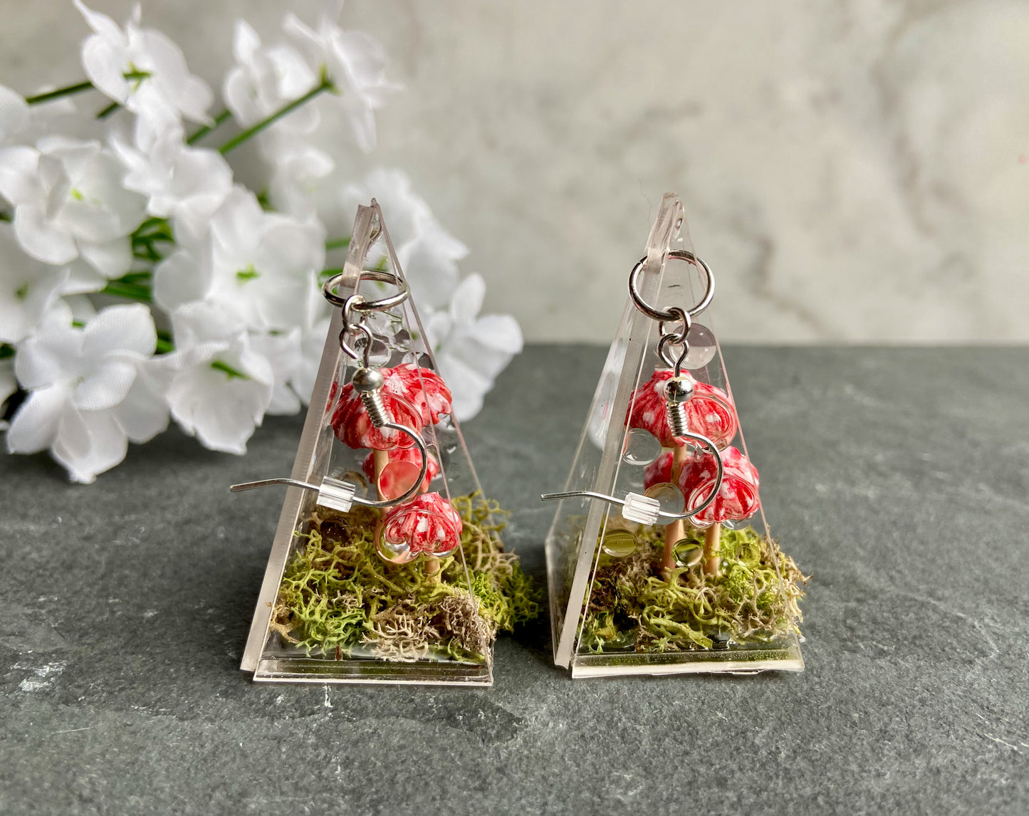 Red Spotted Fairy Mushroom Earrings