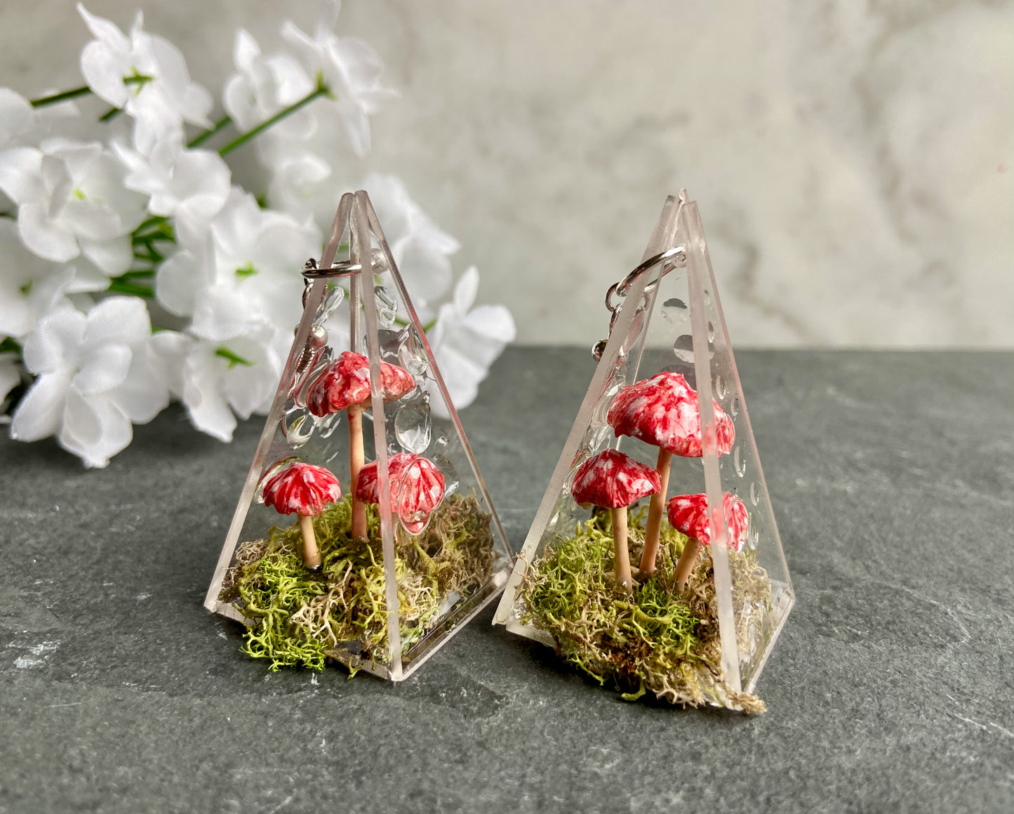 Red Spotted Fairy Mushroom Earrings