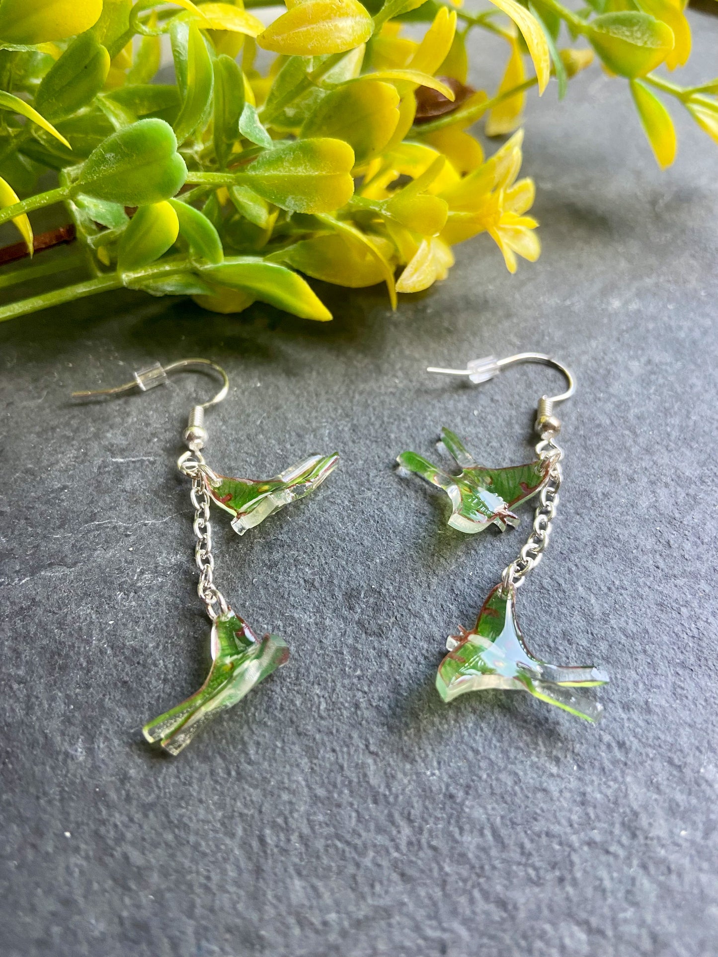 Luna Moth Drop Earrings