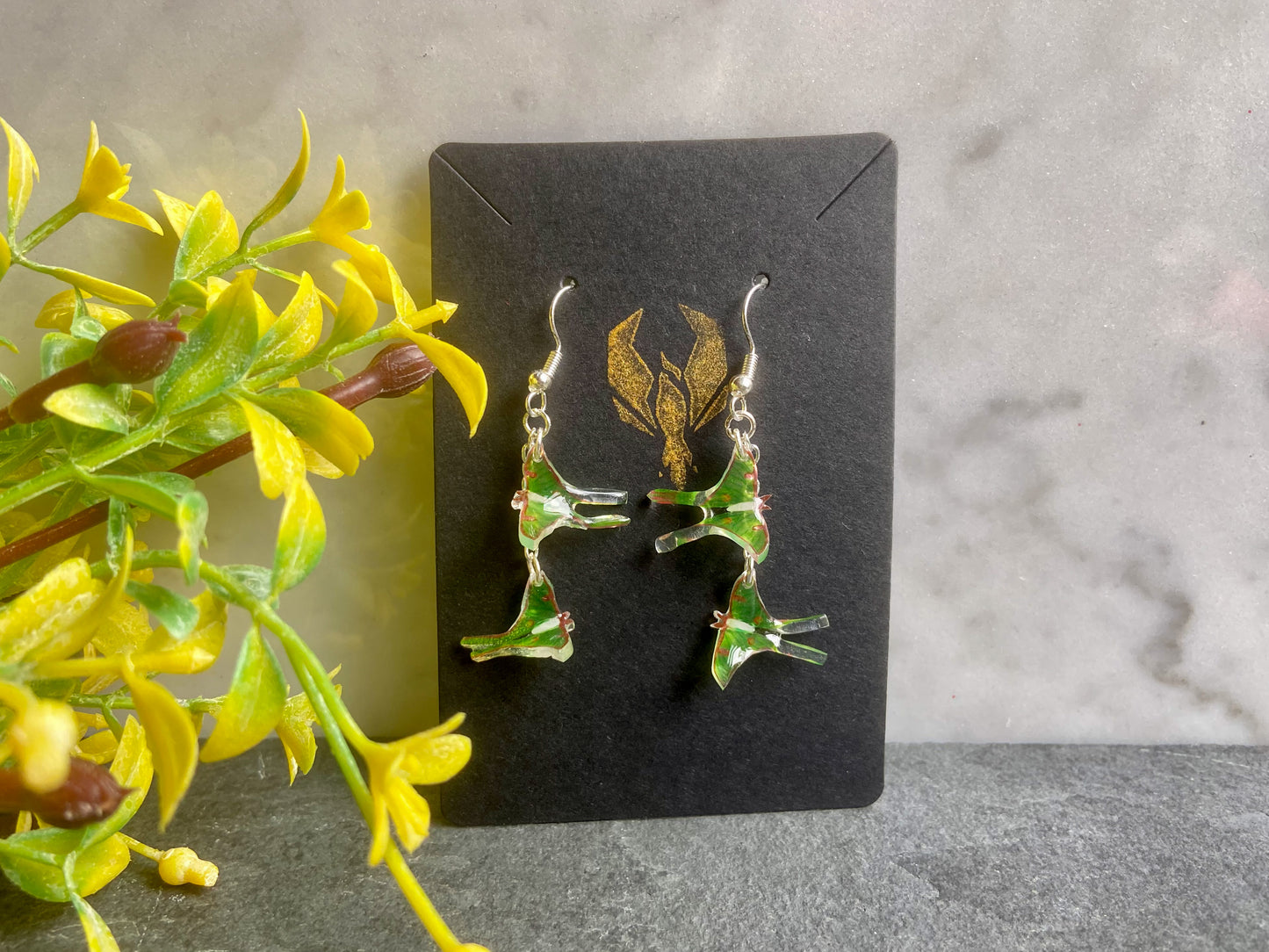 Luna Moth Drop Earrings