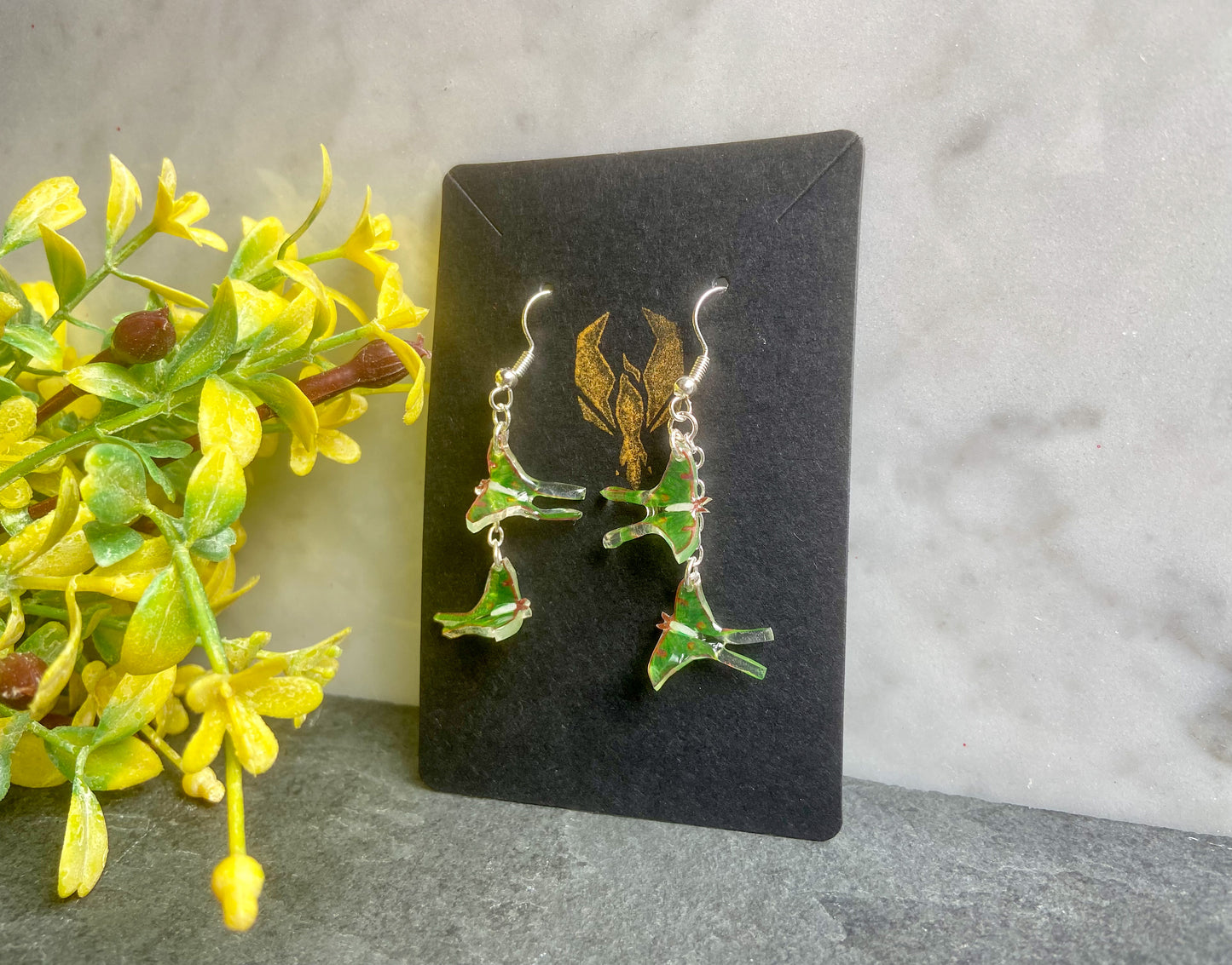 Luna Moth Drop Earrings