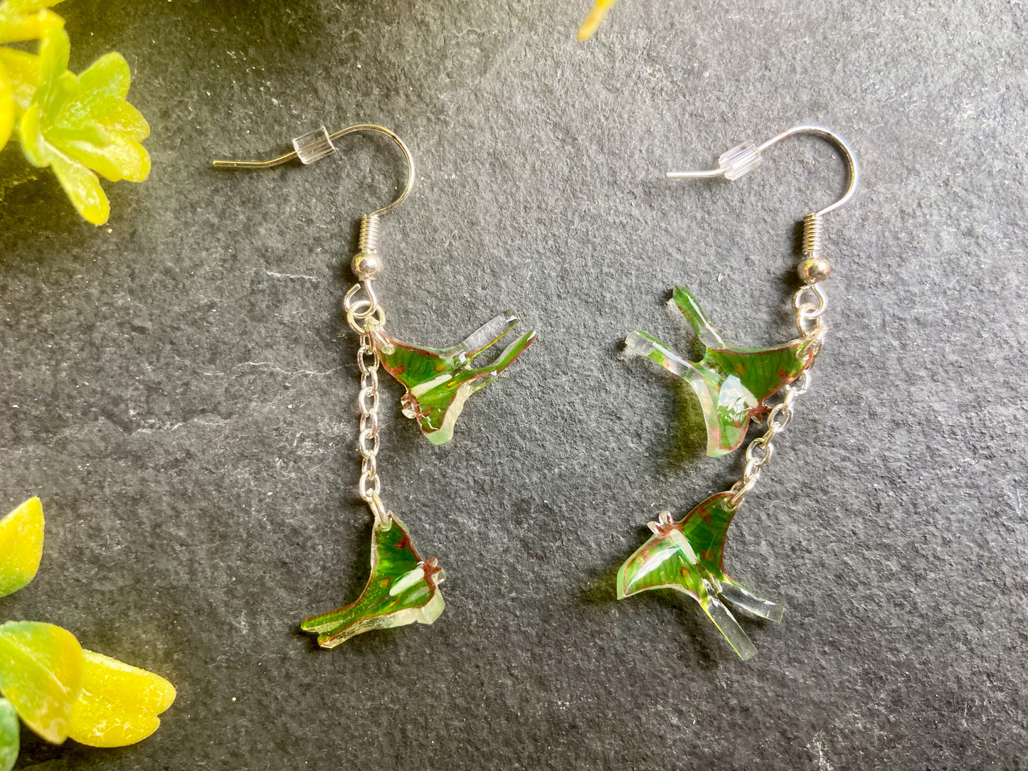 Luna Moth Drop Earrings