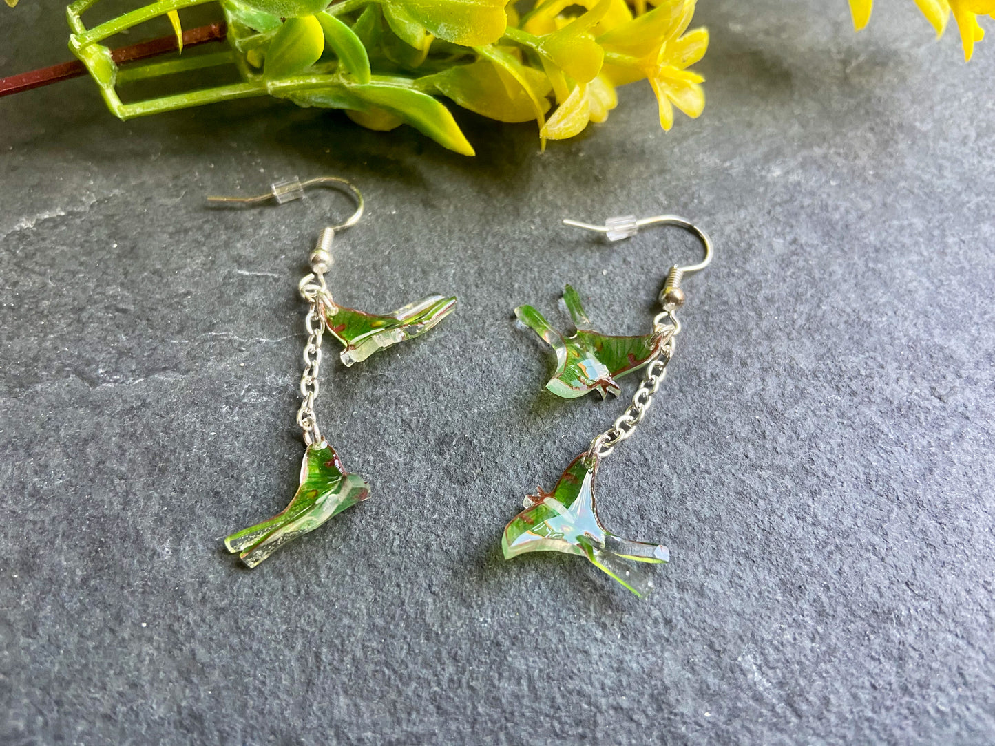 Luna Moth Drop Earrings